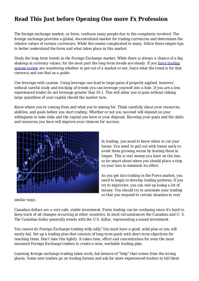 Read This Just Before Opening One More Fx Profession - 